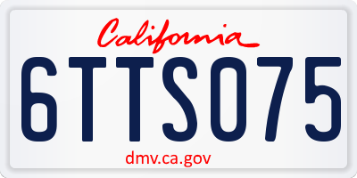 CA license plate 6TTS075