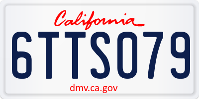 CA license plate 6TTS079