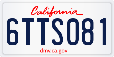 CA license plate 6TTS081