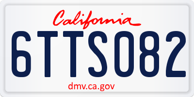 CA license plate 6TTS082