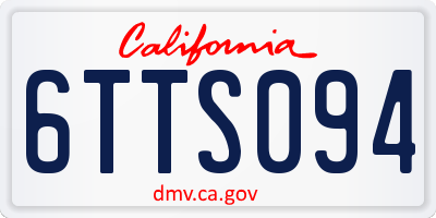 CA license plate 6TTS094