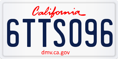 CA license plate 6TTS096