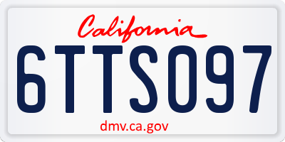 CA license plate 6TTS097