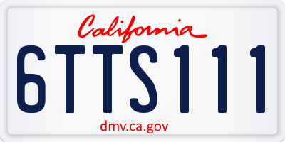 CA license plate 6TTS111