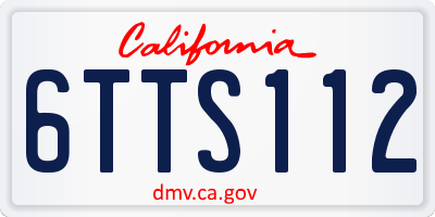CA license plate 6TTS112
