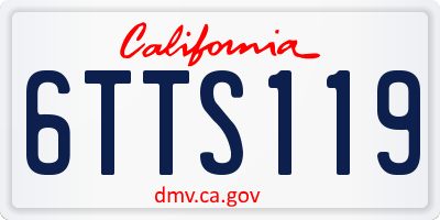 CA license plate 6TTS119