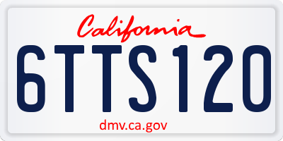CA license plate 6TTS120