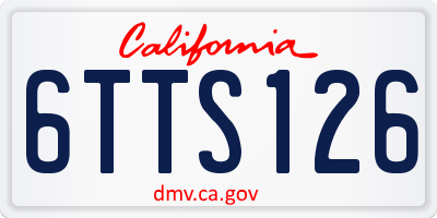 CA license plate 6TTS126
