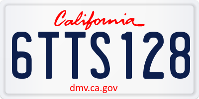 CA license plate 6TTS128