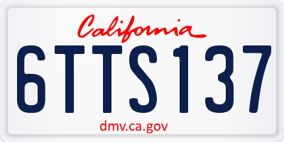 CA license plate 6TTS137