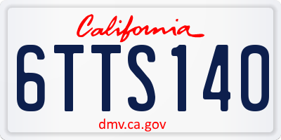 CA license plate 6TTS140