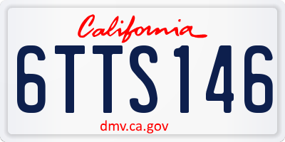 CA license plate 6TTS146