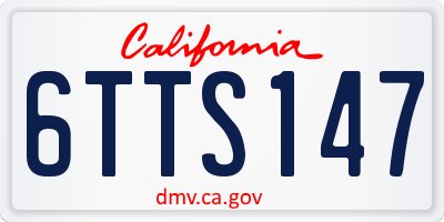 CA license plate 6TTS147