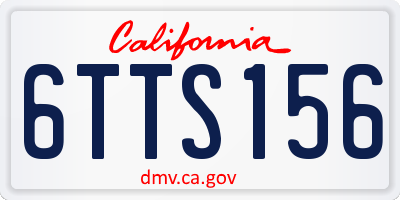 CA license plate 6TTS156