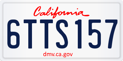 CA license plate 6TTS157