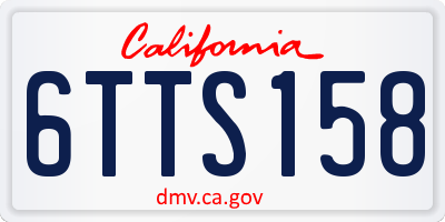 CA license plate 6TTS158