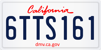 CA license plate 6TTS161