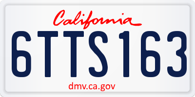 CA license plate 6TTS163