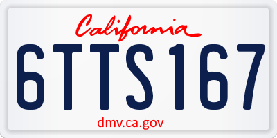 CA license plate 6TTS167