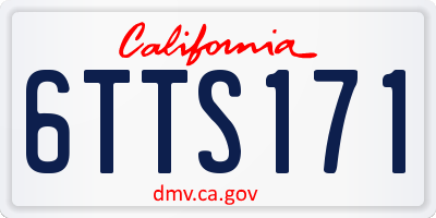 CA license plate 6TTS171