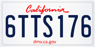 CA license plate 6TTS176