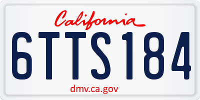 CA license plate 6TTS184