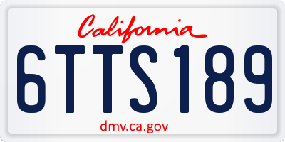 CA license plate 6TTS189