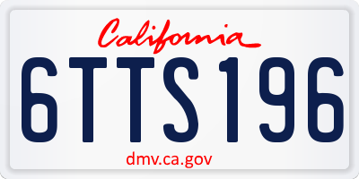 CA license plate 6TTS196