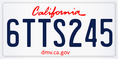 CA license plate 6TTS245