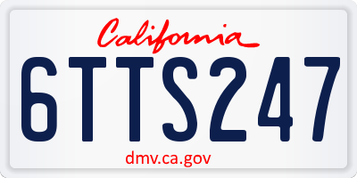 CA license plate 6TTS247