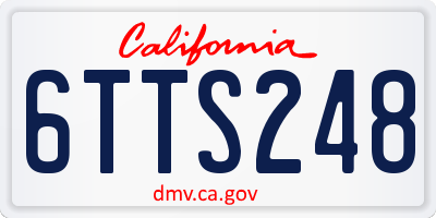 CA license plate 6TTS248