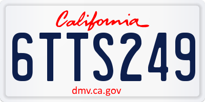 CA license plate 6TTS249