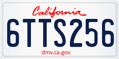 CA license plate 6TTS256