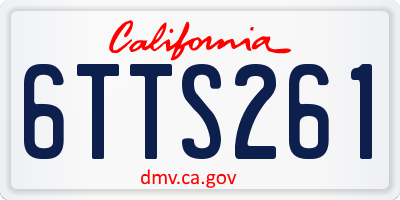 CA license plate 6TTS261