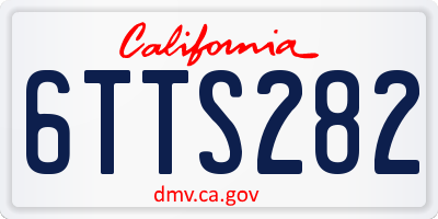 CA license plate 6TTS282