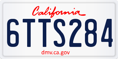 CA license plate 6TTS284