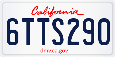 CA license plate 6TTS290