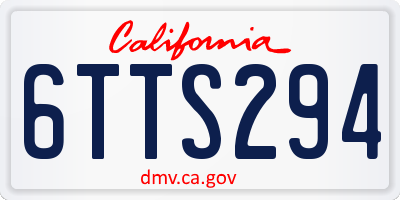 CA license plate 6TTS294