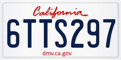 CA license plate 6TTS297