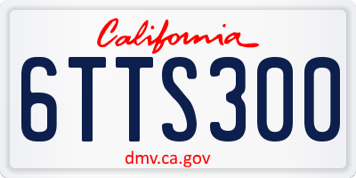 CA license plate 6TTS300