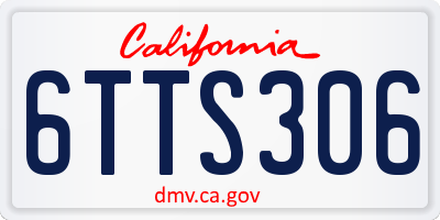 CA license plate 6TTS306