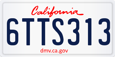CA license plate 6TTS313