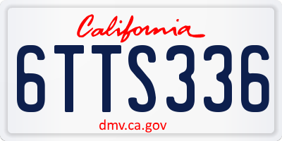 CA license plate 6TTS336
