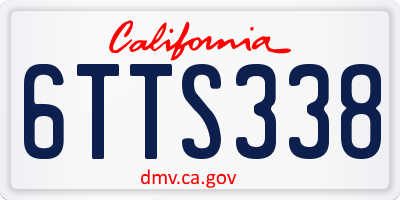 CA license plate 6TTS338