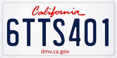 CA license plate 6TTS401
