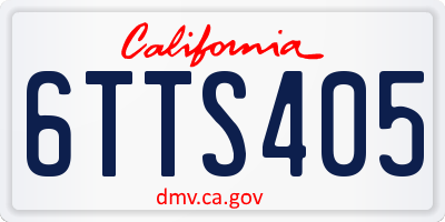 CA license plate 6TTS405