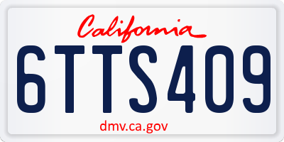 CA license plate 6TTS409
