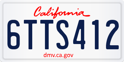 CA license plate 6TTS412