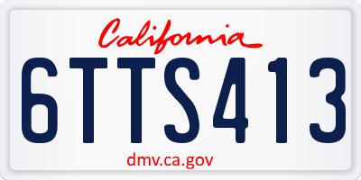 CA license plate 6TTS413