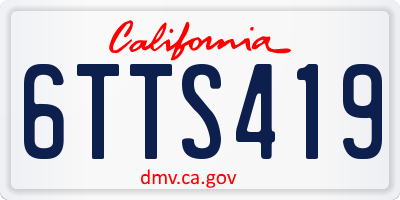 CA license plate 6TTS419